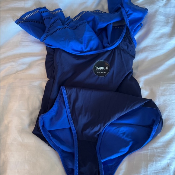 New Mouille Blue One-Shoulder Swimsuit size 2 - Picture 6 of 6